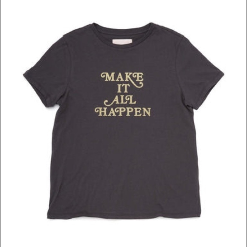 ⛱️ban.do - Black Make It All Happen Glitter Graphic Tee - XXL